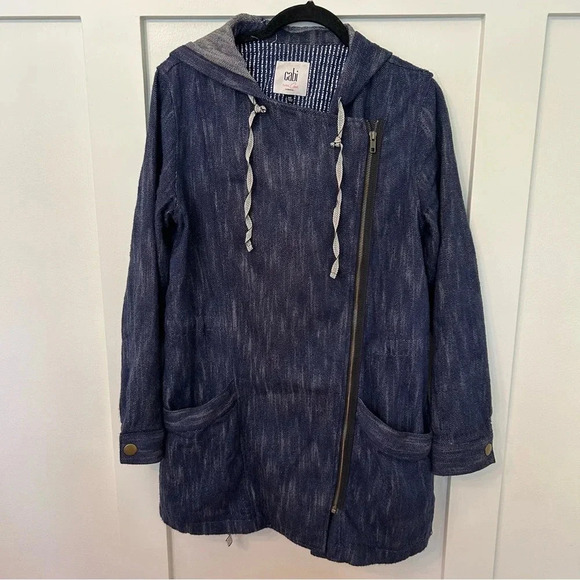 Cabi Adventure Anorak Hooded Denim Jacket Medium Wash Size M 100% Cotton - Picture 2 of 10